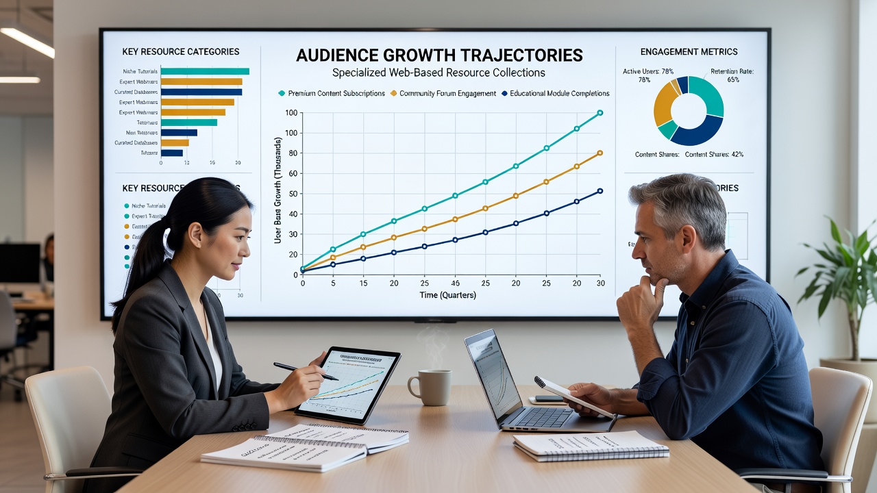 Dashboard interface displaying real-time metrics for audience engagement in a specialized digital archive