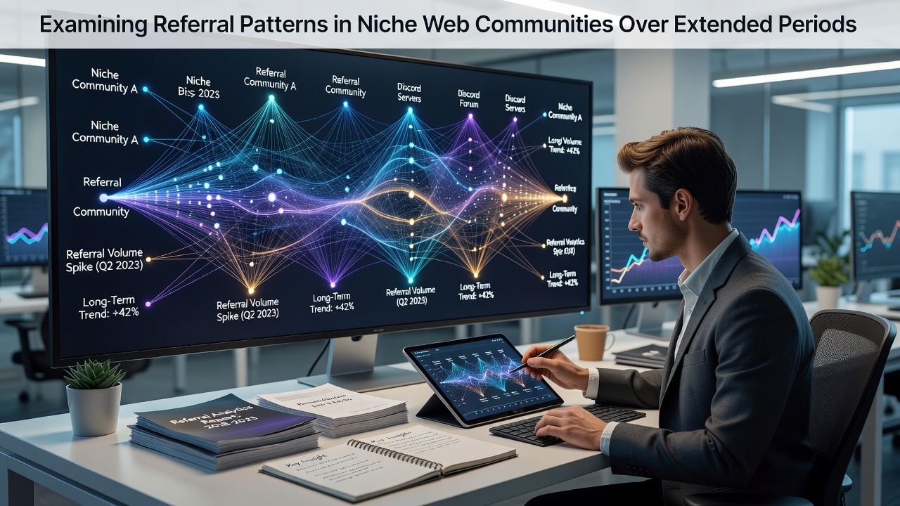 Examining Referral Patterns in Niche Web Communities Over Extended Periods